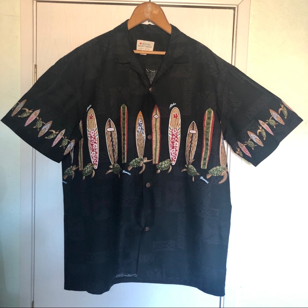 Royal Hawaiian Creations Shirt XL Surfboard Turtle